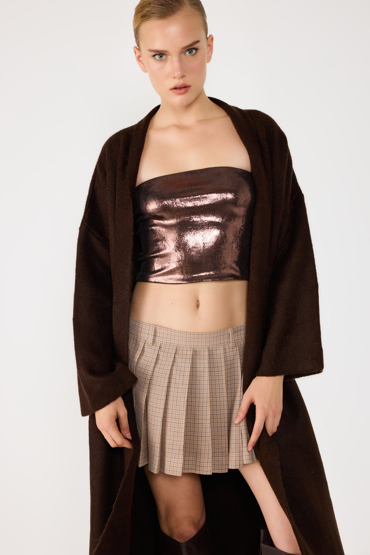 Trägerloses Crop-Top