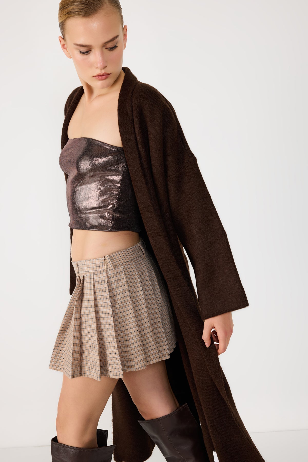 Trägerloses Crop-Top