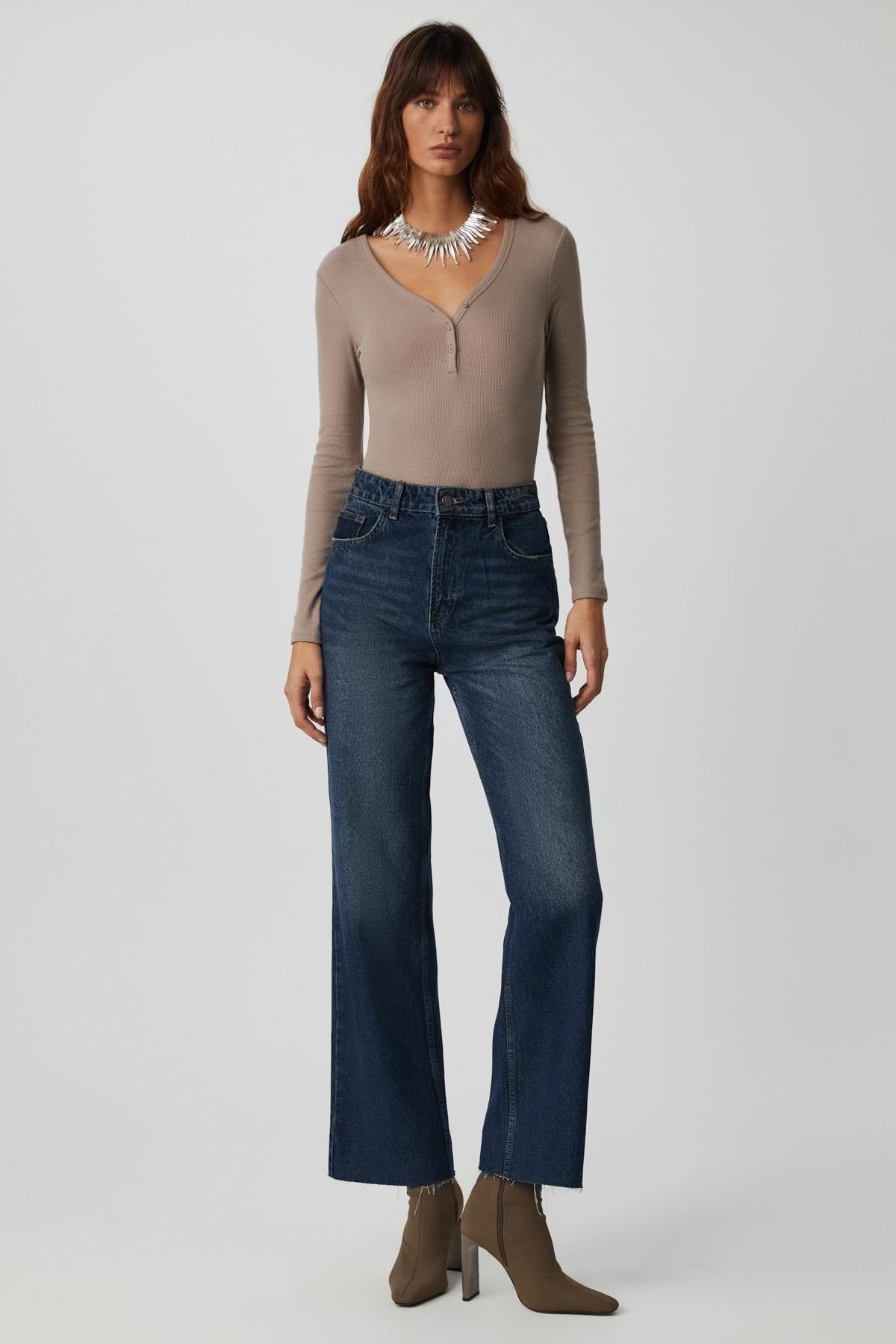 KALANI Damen V-Ausschnitt Bluse