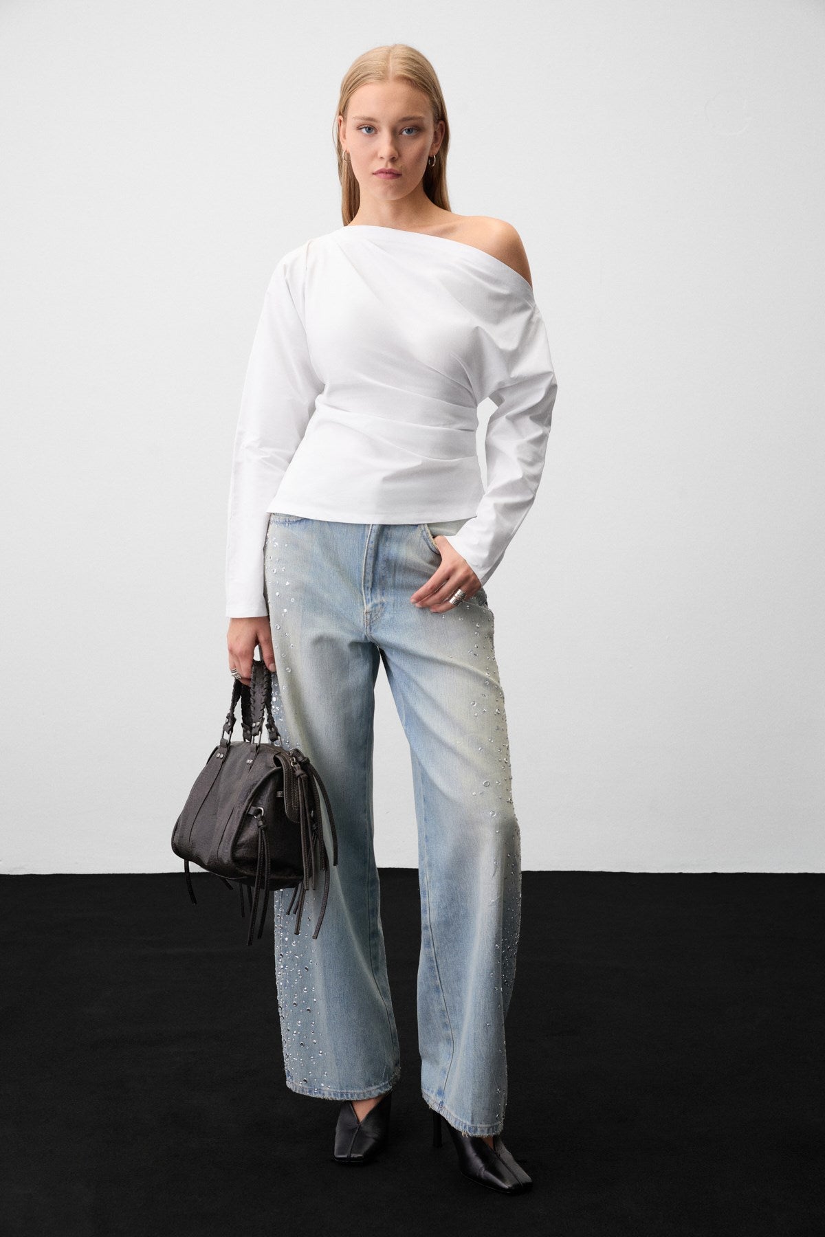 KALEYRA Damen Asymmetrische Bluse