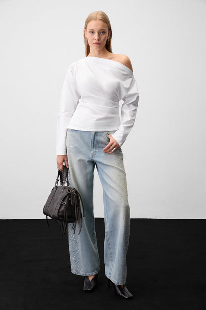KALEYRA Damen Asymmetrische Bluse