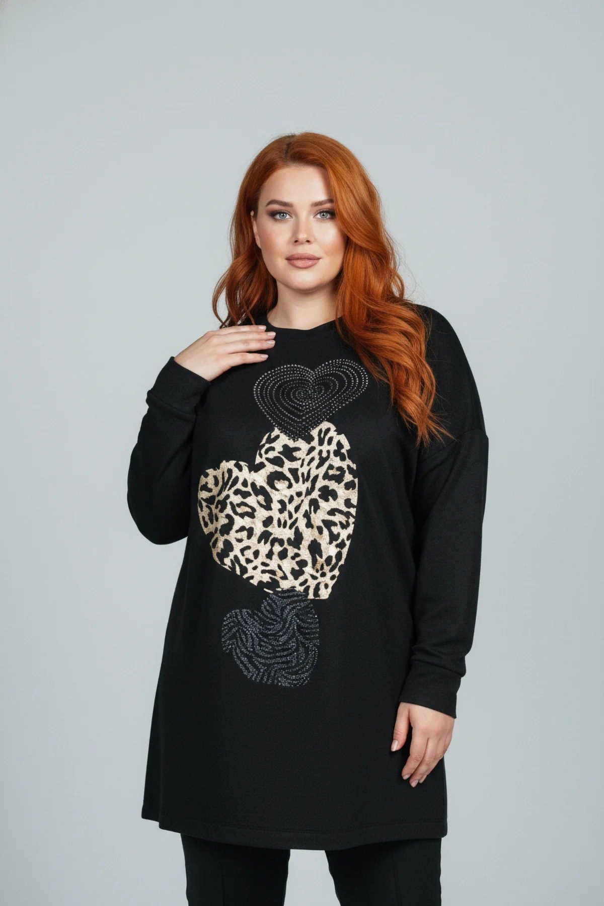 Sweatshirt mit Herzmuster
