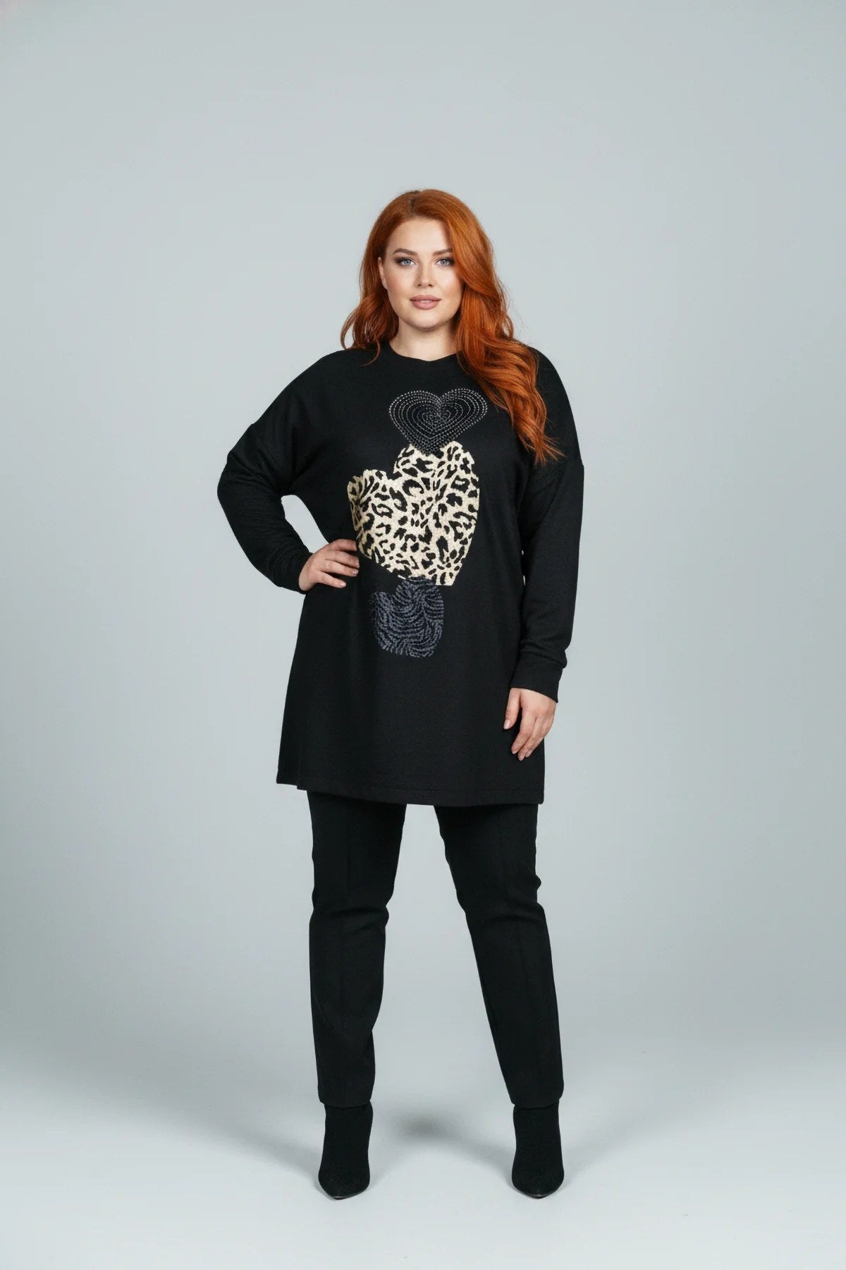 Sweatshirt mit Herzmuster