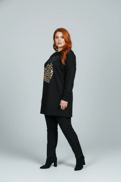 Sweatshirt mit Herzmuster