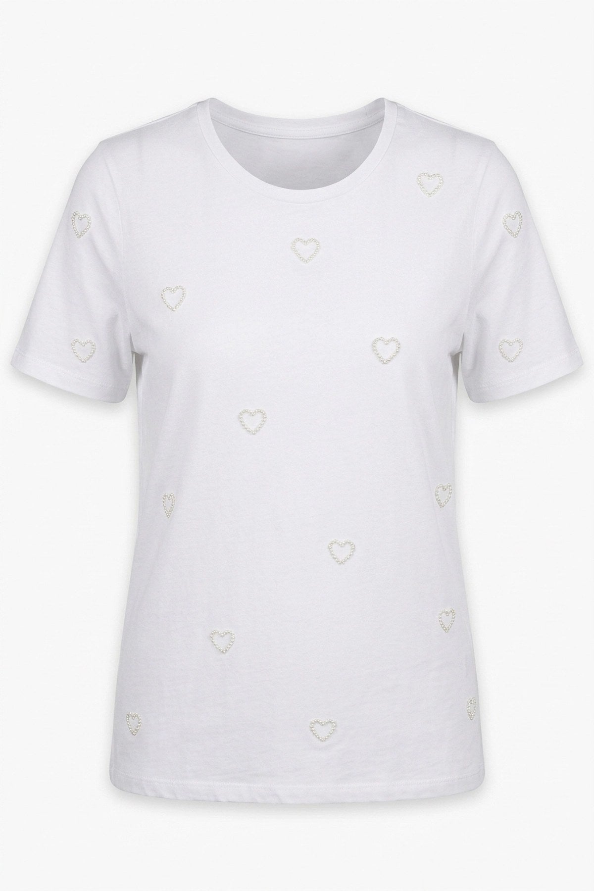 Herz-Detail Basic T-Shirt