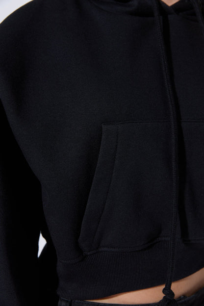 Kapuzen-Crop-Sweatshirt