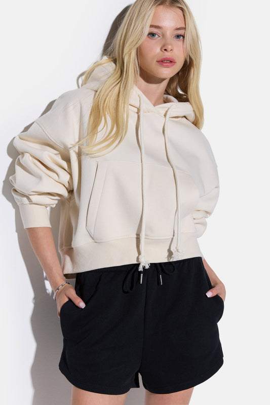 Kapuzen-Crop-Sweatshirt