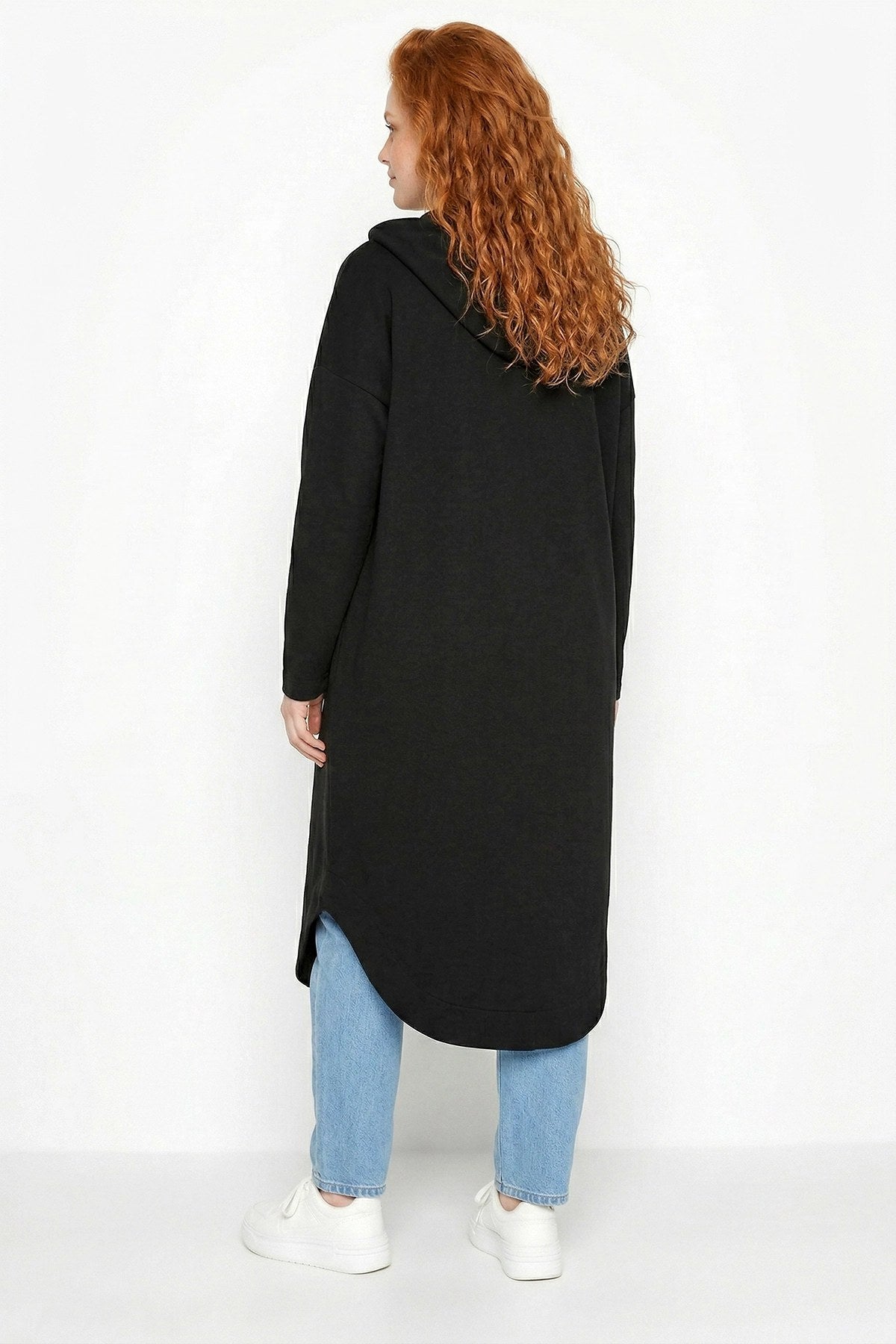 Kapuzenshirt mit Knöpfen Langcardigan