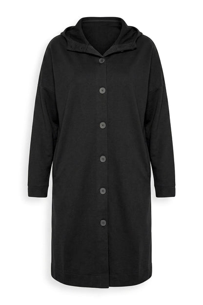 Kapuzenshirt mit Knöpfen Langcardigan