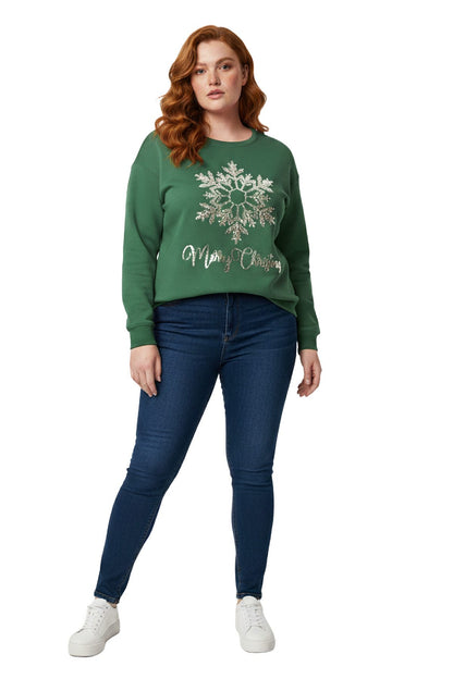 Sweatshirt mit Schneeflockenmuster