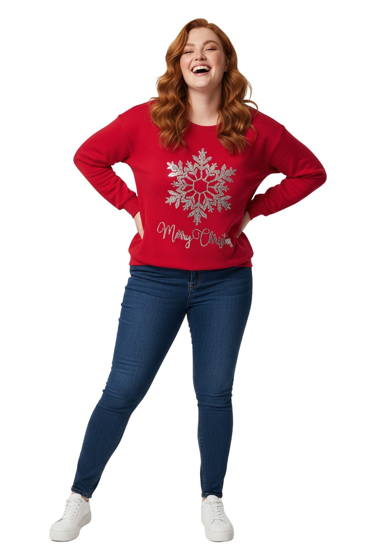 Sweatshirt mit Schneeflockenmuster