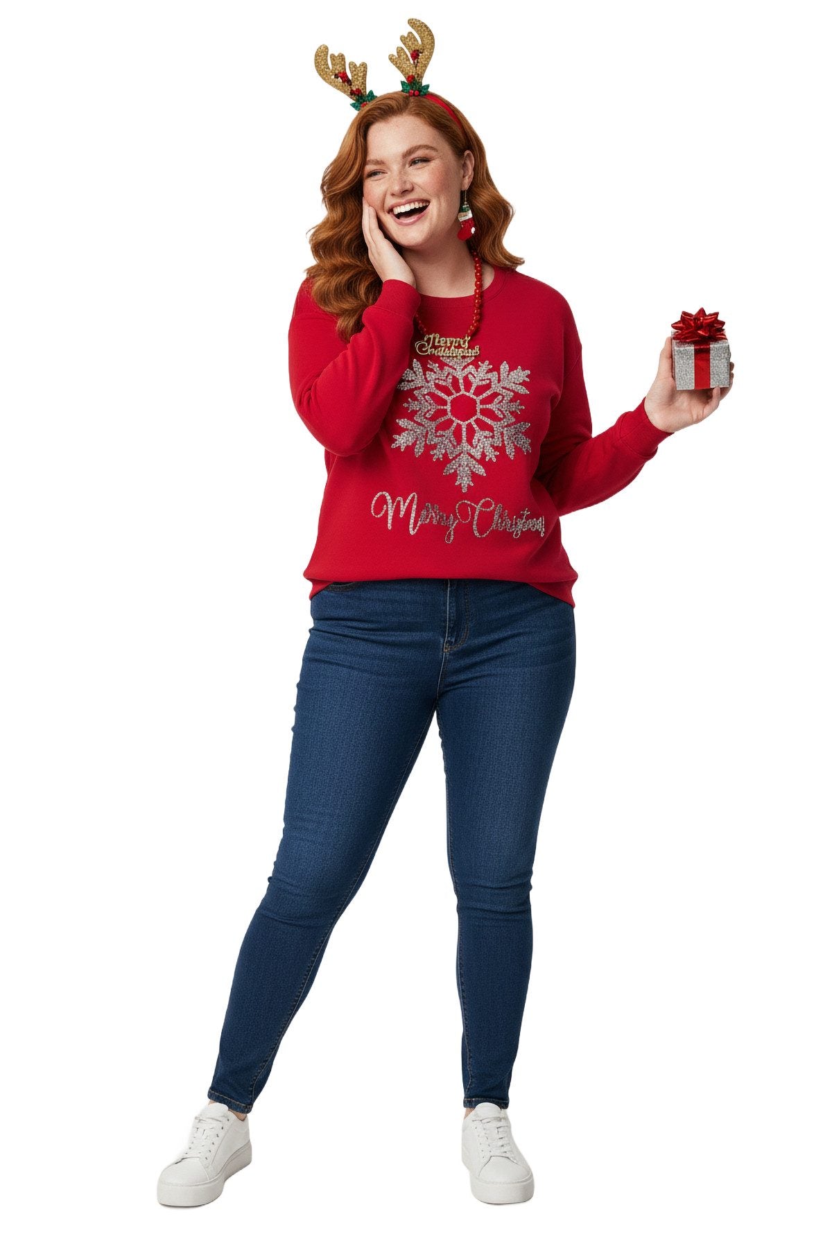 Sweatshirt mit Schneeflockenmuster