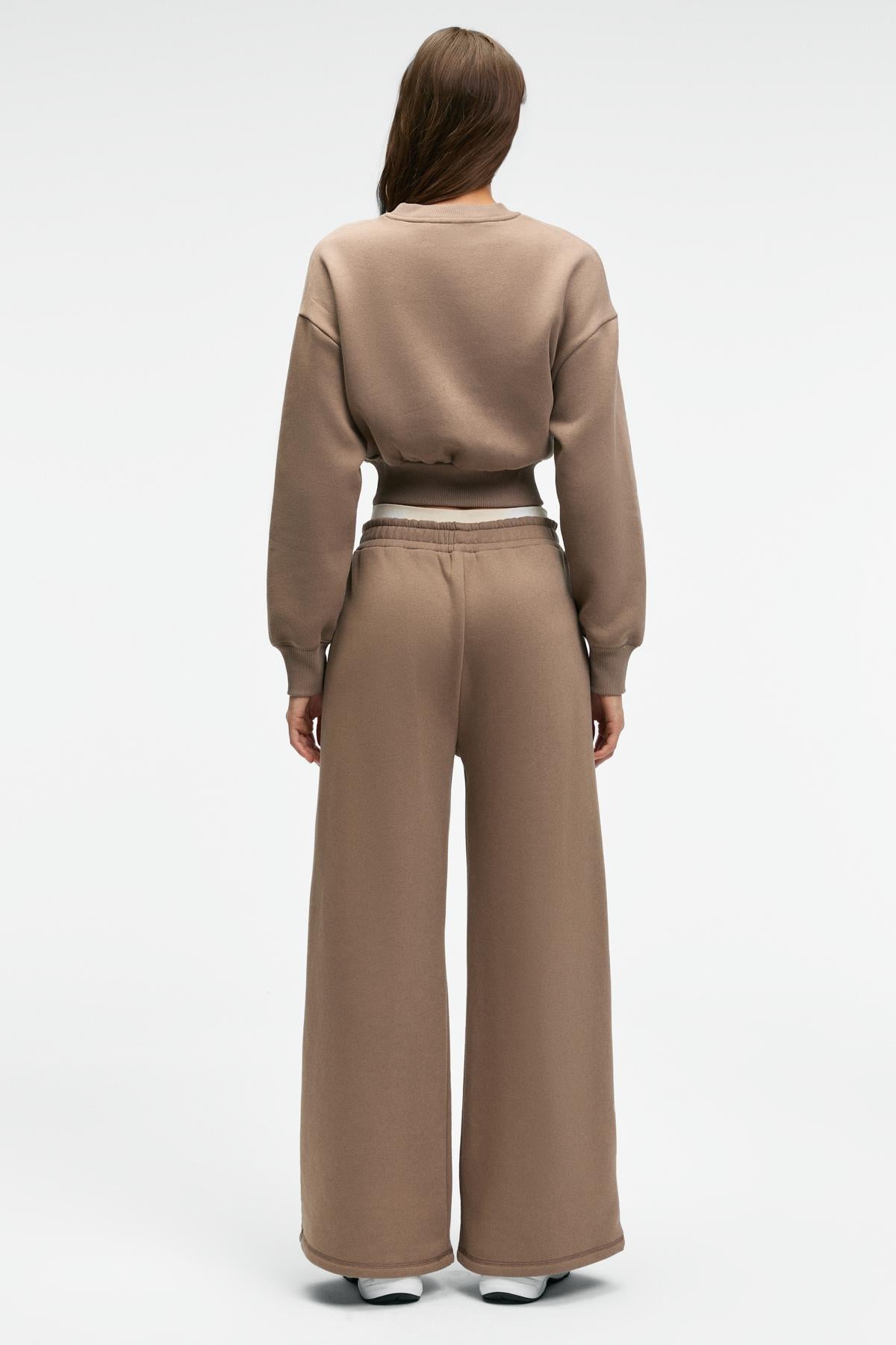 GRIMELANGE KARALIS Damen Crop Sweatshirt Taupe