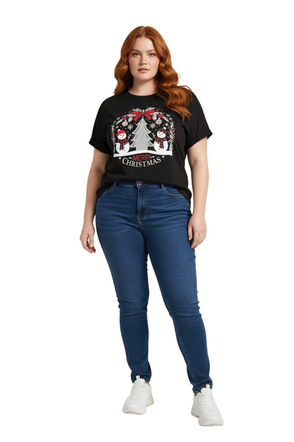 T-Shirt mit Schneemann-Motiv