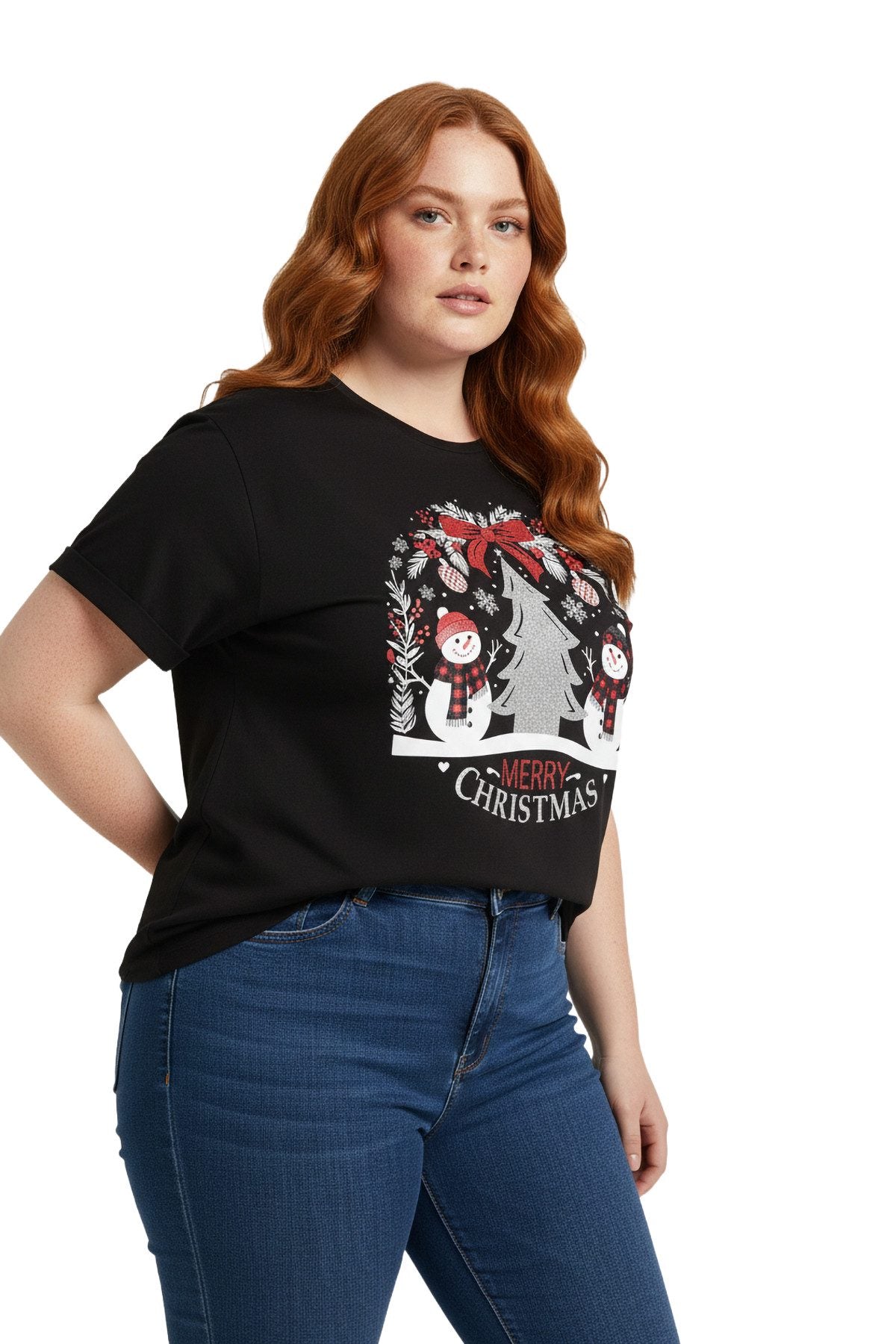 T-Shirt mit Schneemann-Motiv