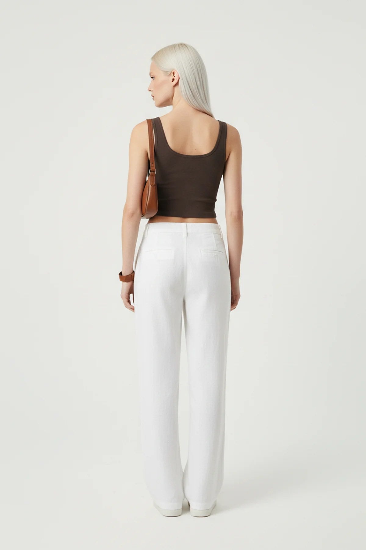 Quadratisches Neck Träger Crop Top