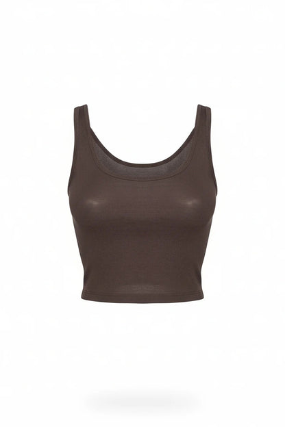 Quadratisches Neck Träger Crop Top