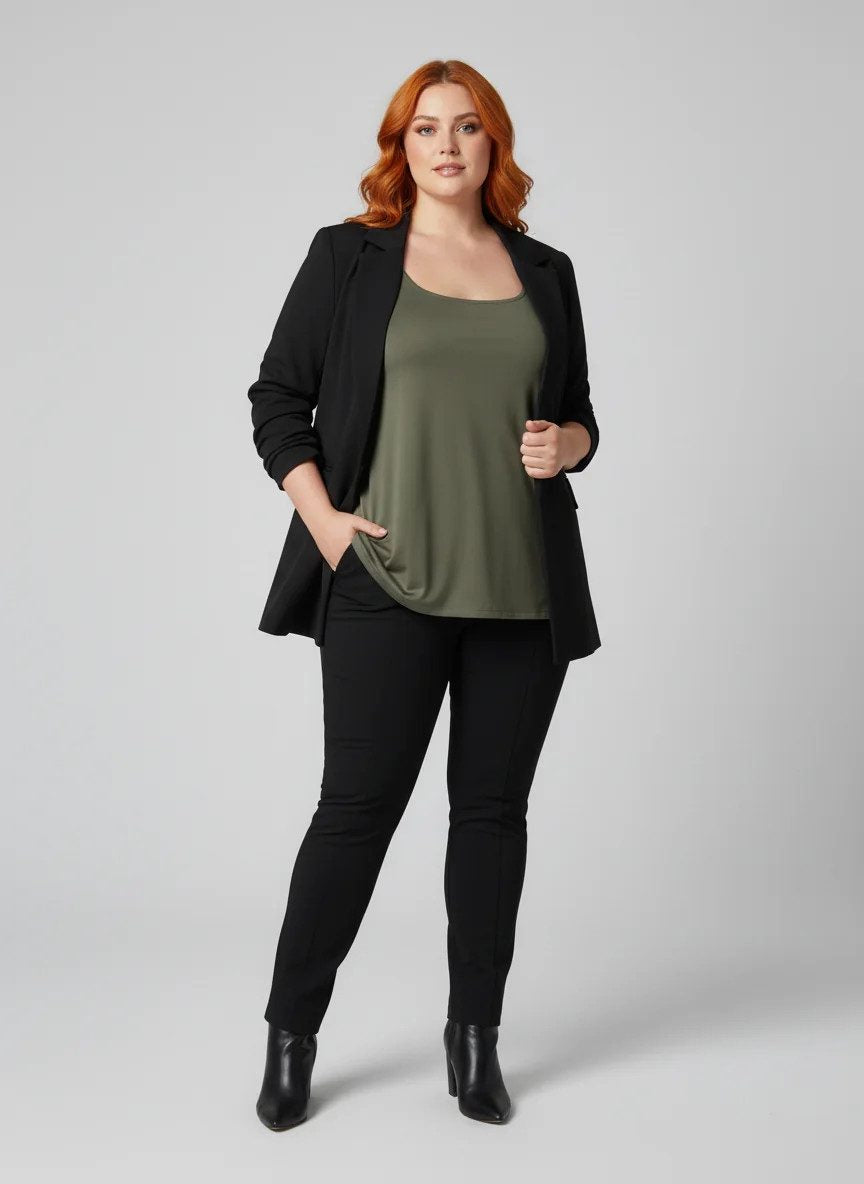 Bluse mit eckigem Ausschnitt