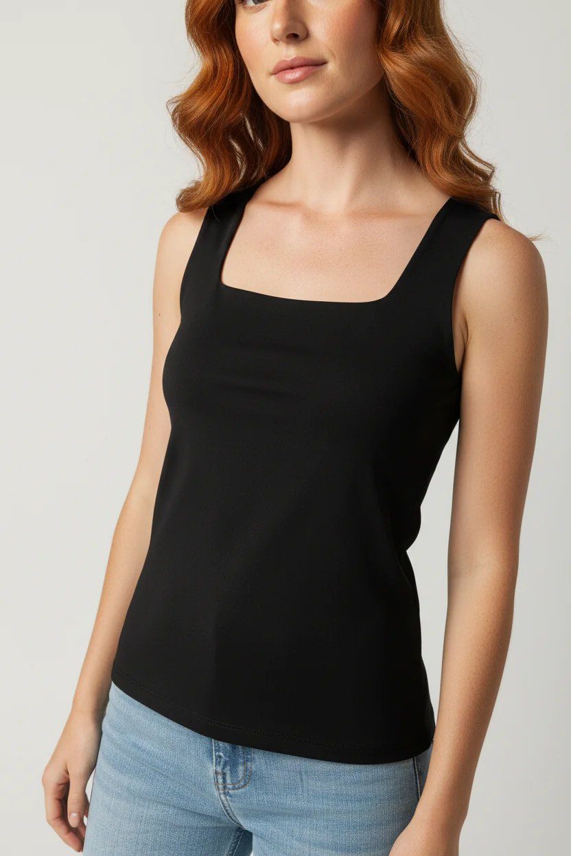 Basic-Tanktop mit eckigem Ausschnitt