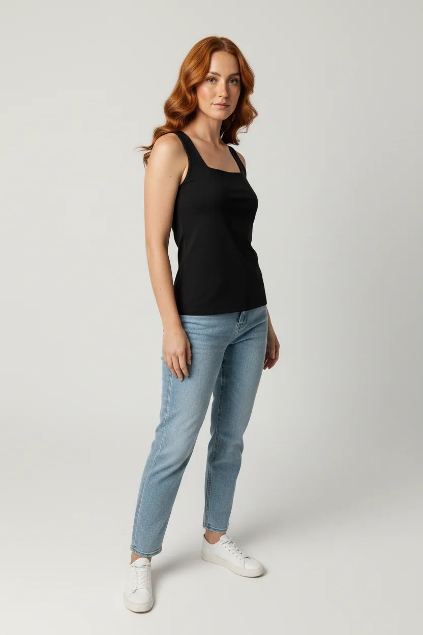 Basic-Tanktop mit eckigem Ausschnitt