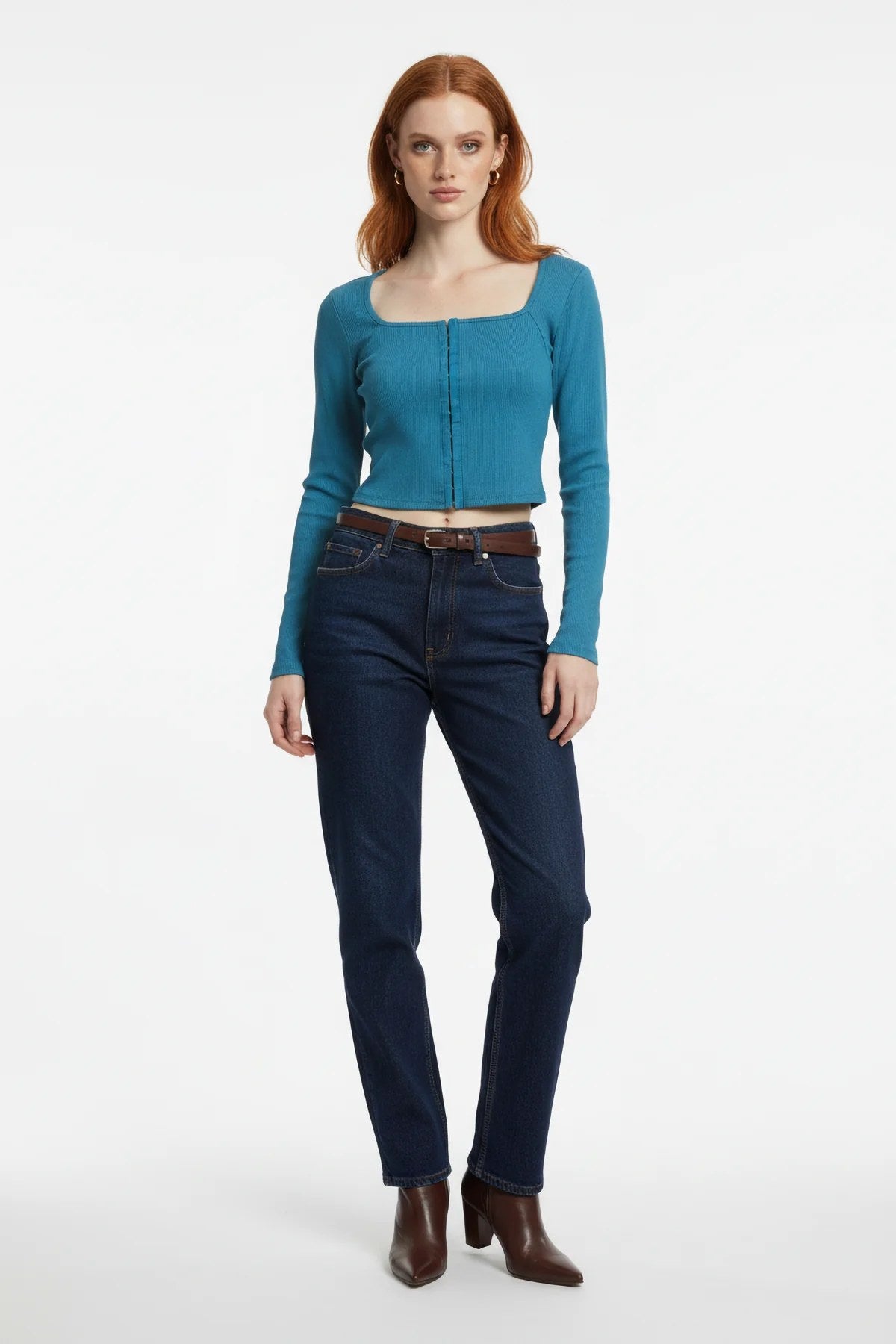 Quadratisches Neck Crop Top