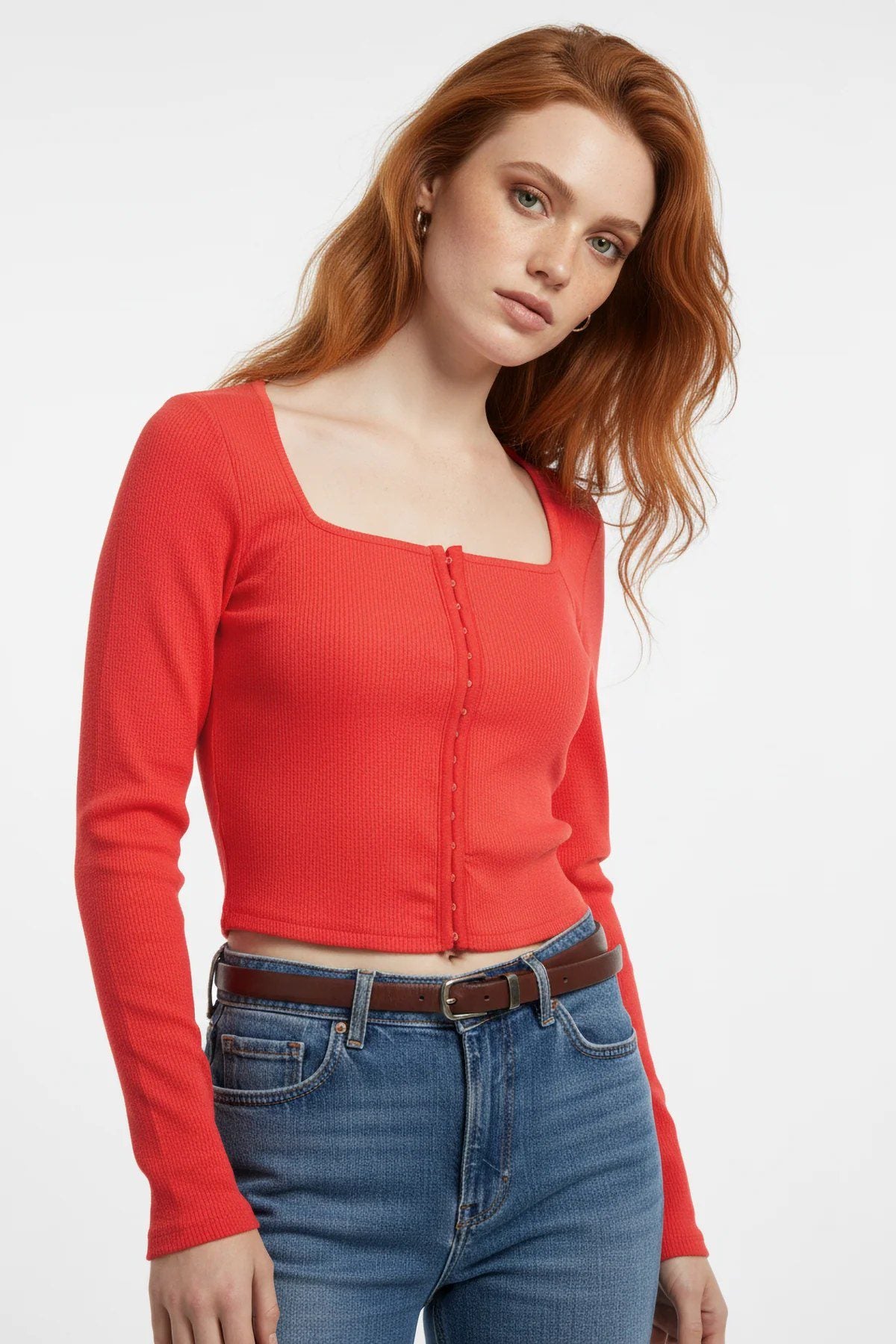 Quadratisches Neck Crop Top