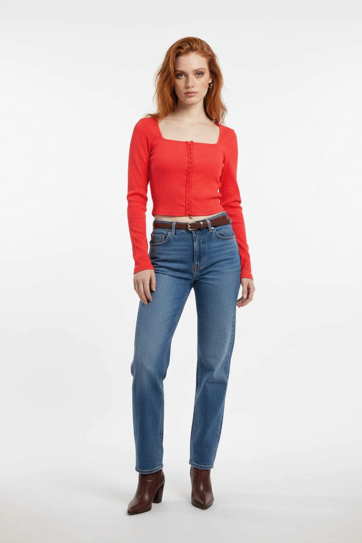 Quadratisches Neck Crop Top
