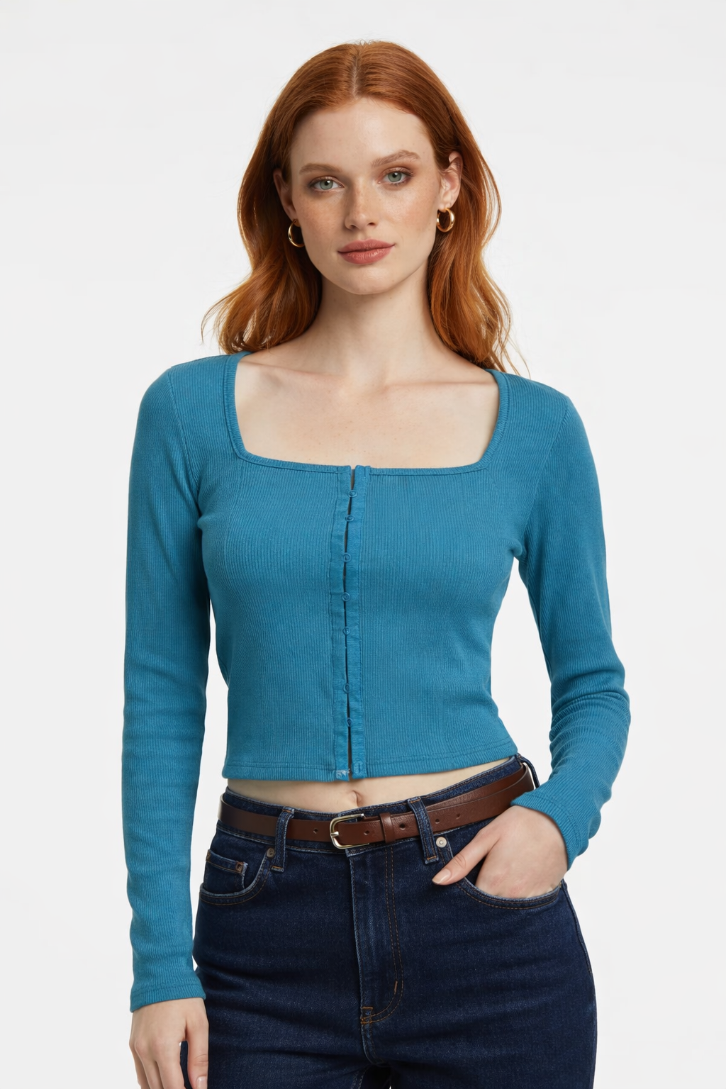 Quadratisches Neck Crop Top