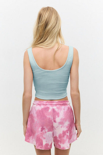Basic Crop Top mit eckigem Ausschnitt und breiten Trägern