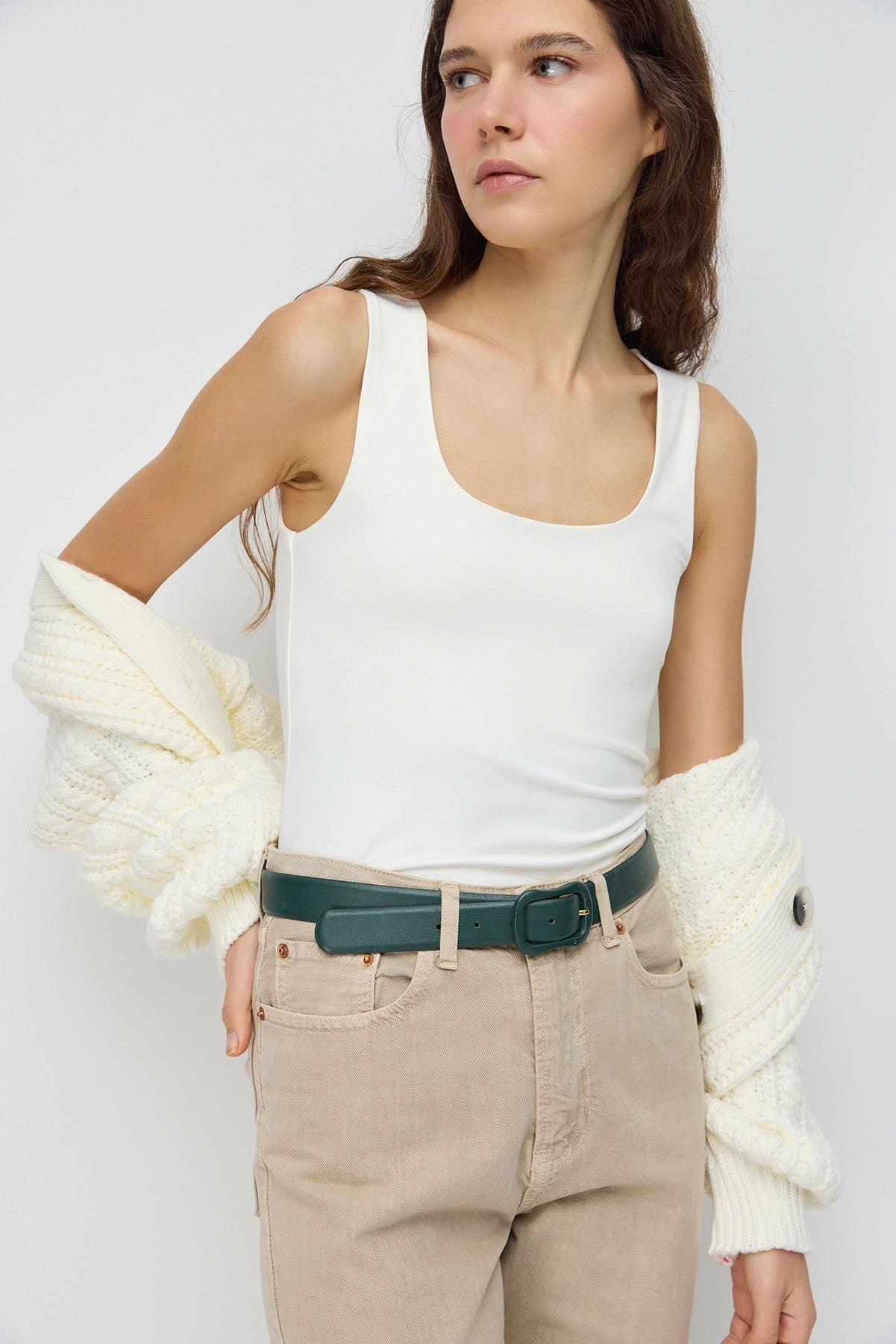 Bluse mit breiten Trägern