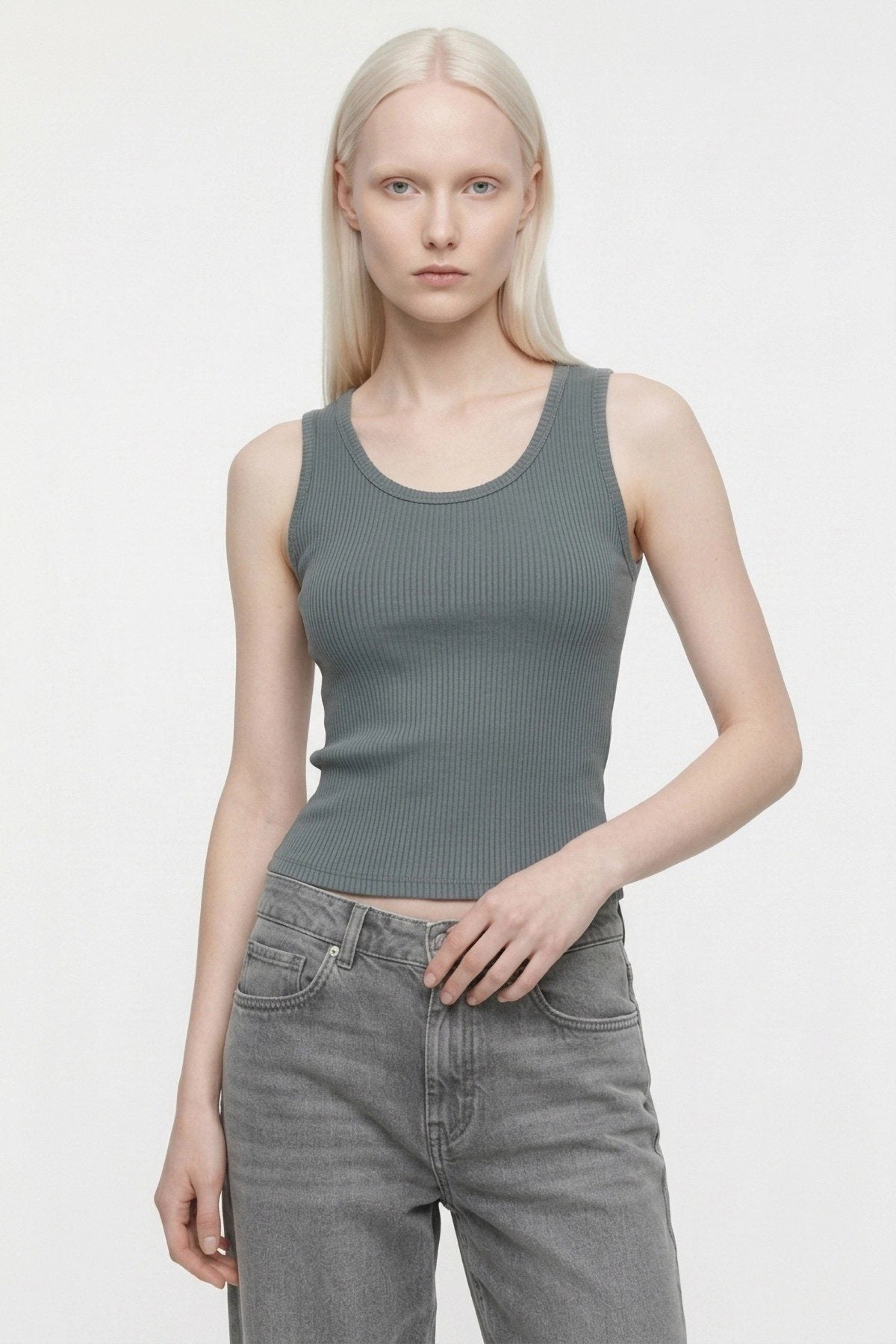 Rippstrick Basic Top mit Stretch