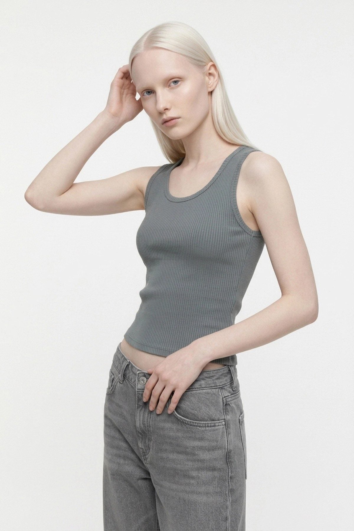 Rippstrick Basic Top mit Stretch