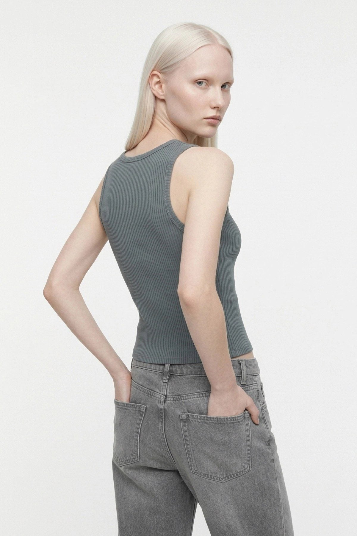 Rippstrick Basic Top mit Stretch