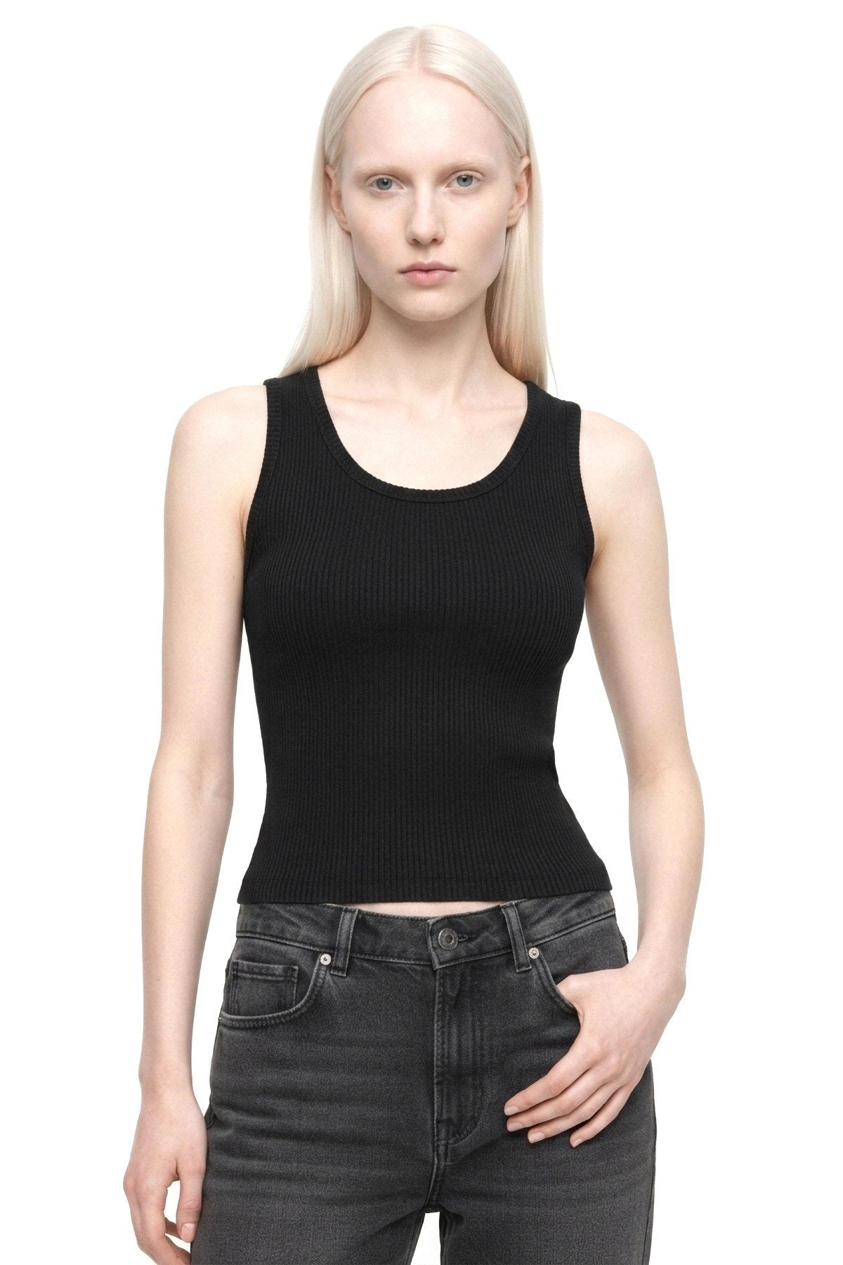 Rippstrick Basic Top mit Stretch