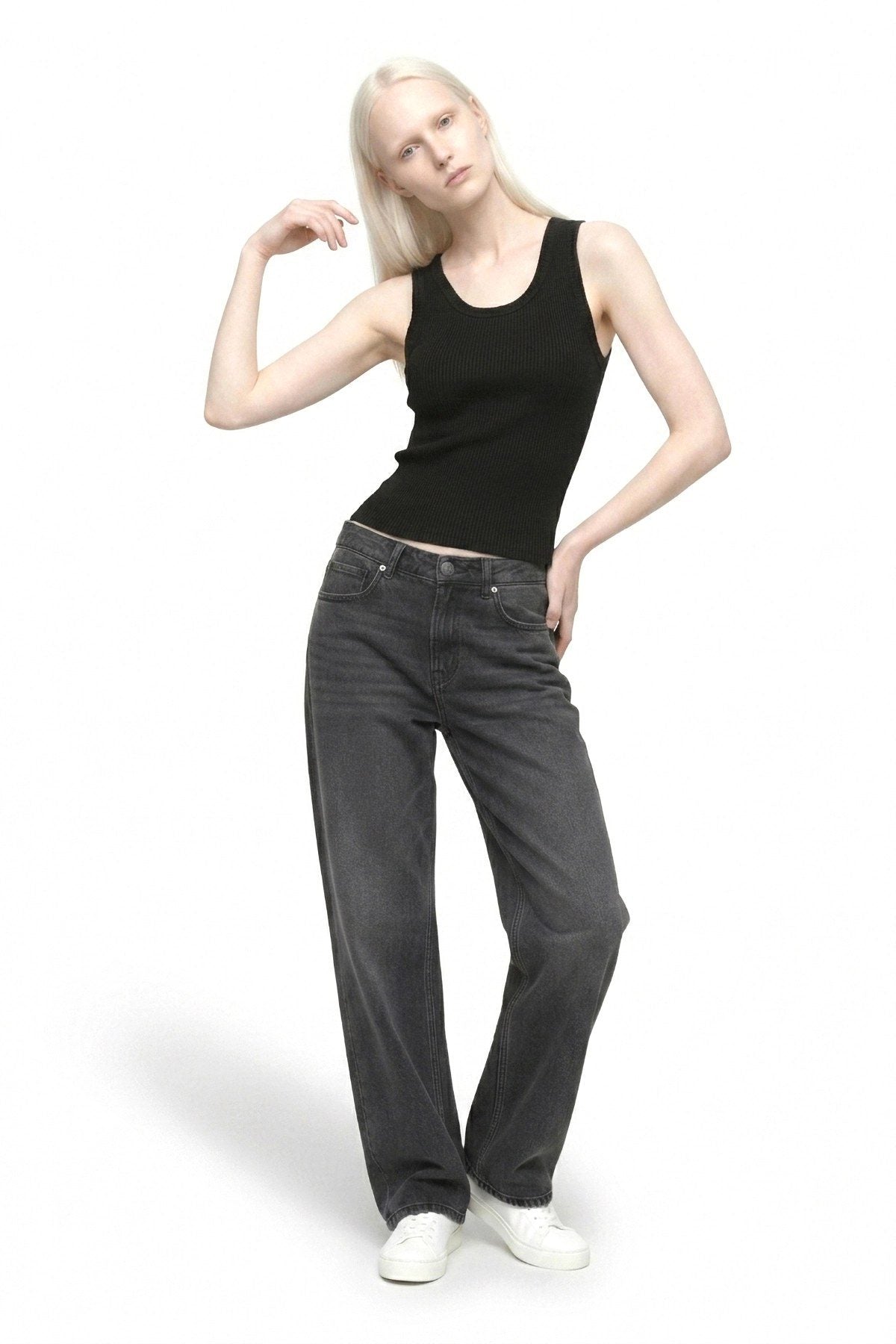Rippstrick Basic Top mit Stretch