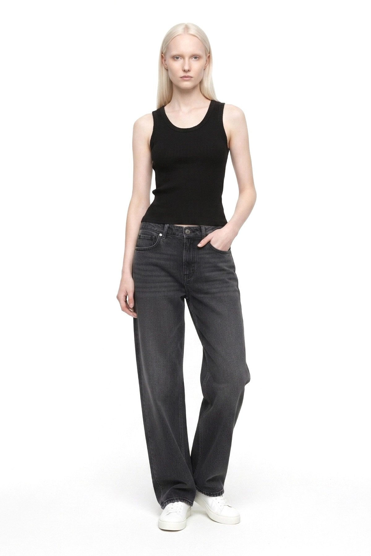 Rippstrick Basic Top mit Stretch