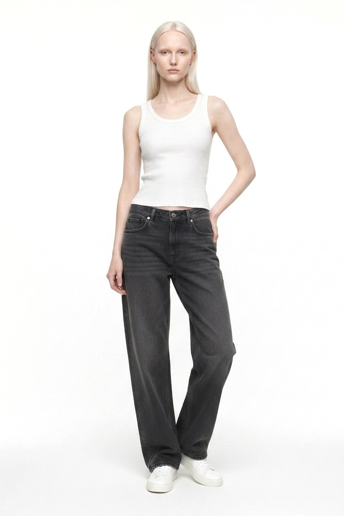Rippstrick Basic Top mit Stretch