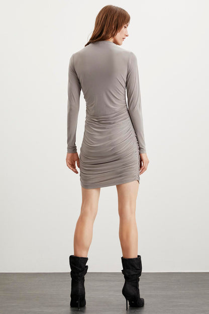 KATRINA Damen Midikleid langarm