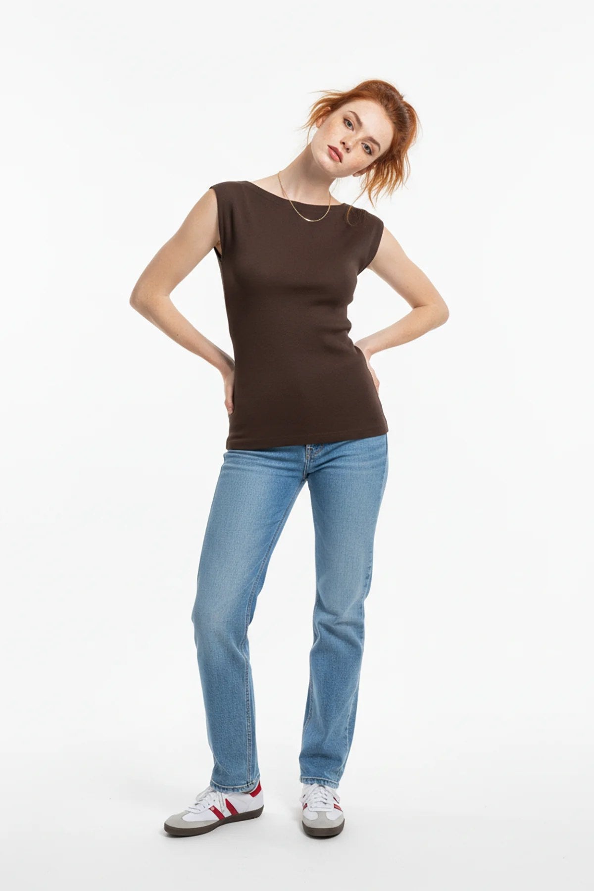 Bootsausschnitt Basic Bluse