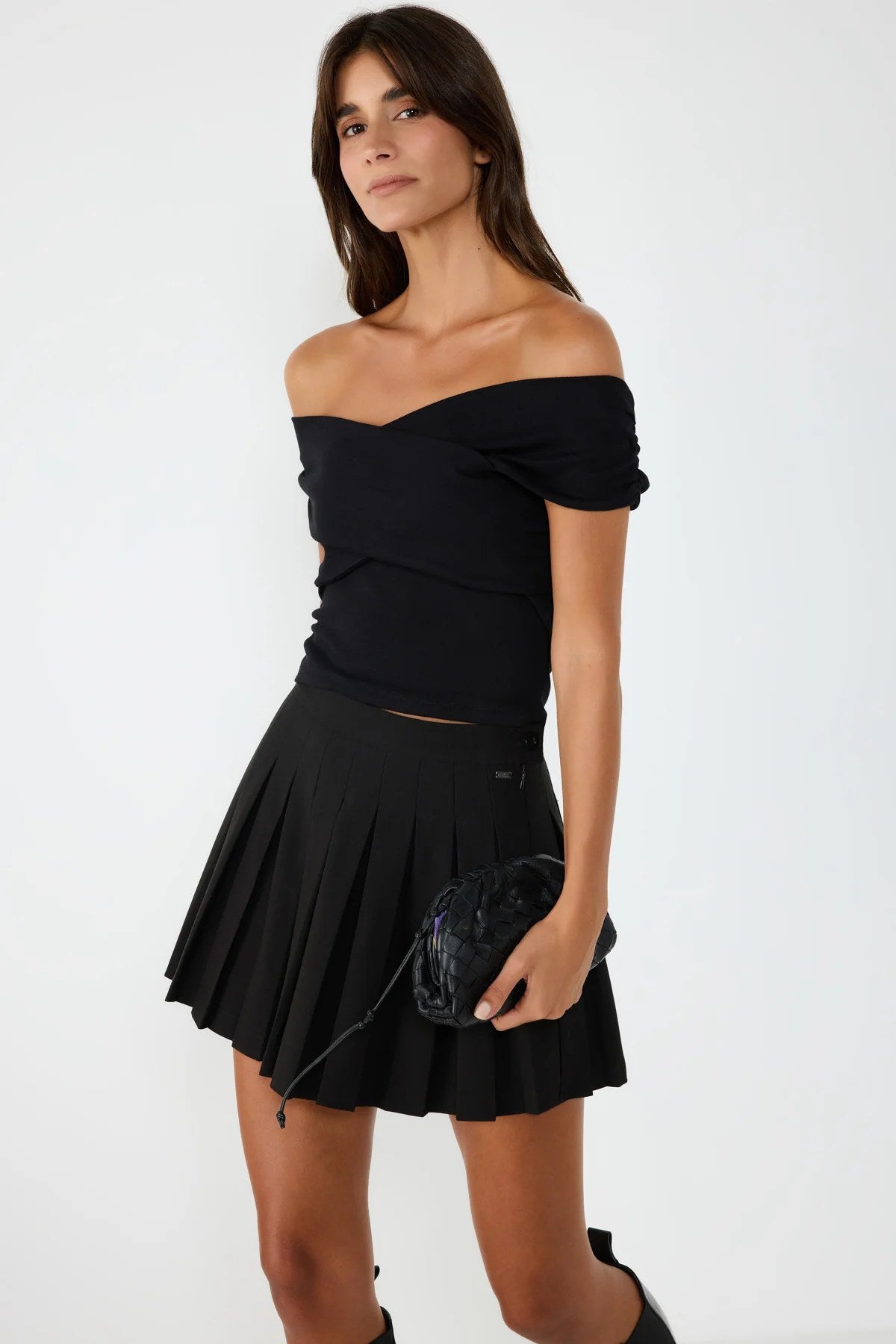 Basic-Bluse mit U-Boot-Ausschnitt