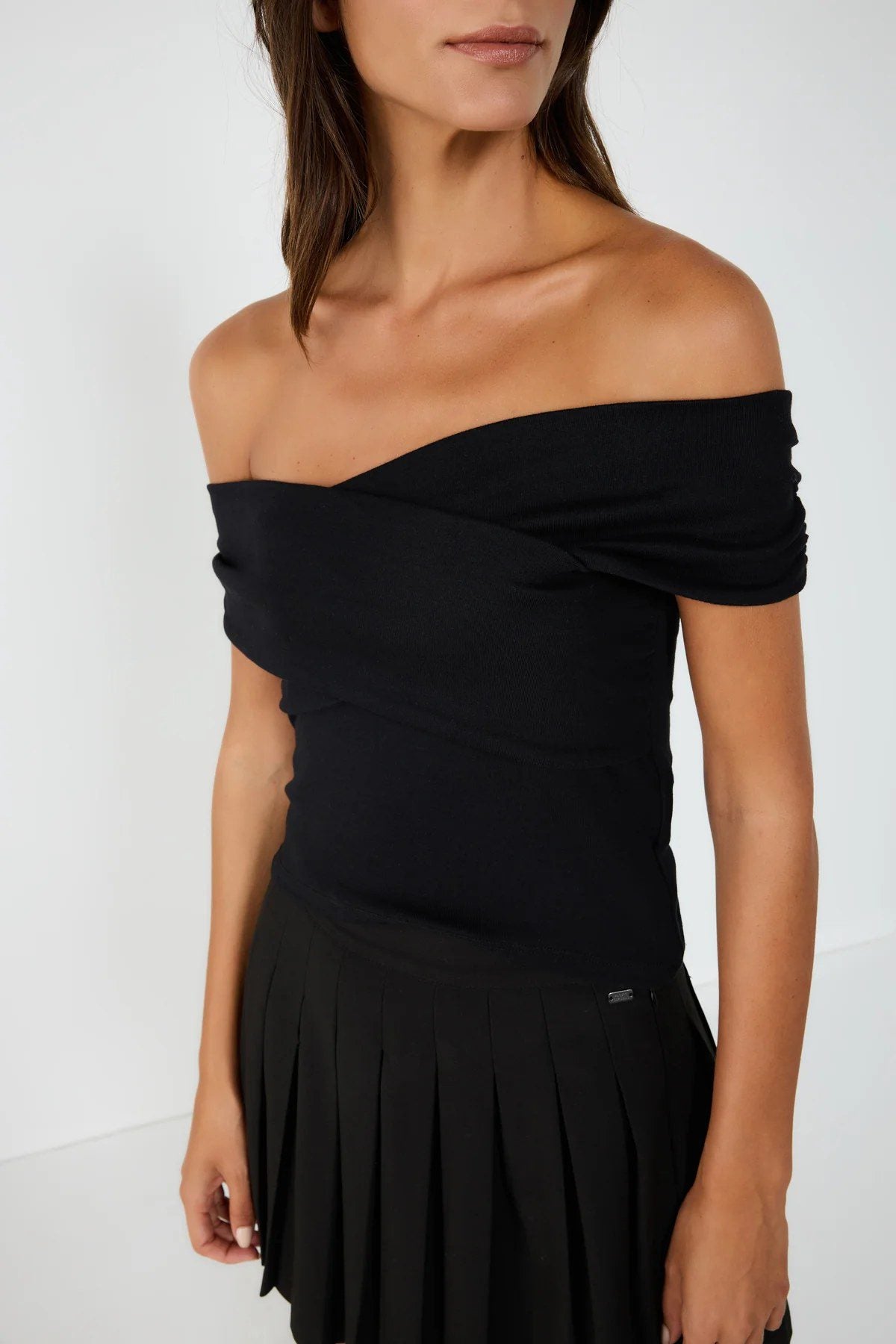 Basic-Bluse mit U-Boot-Ausschnitt