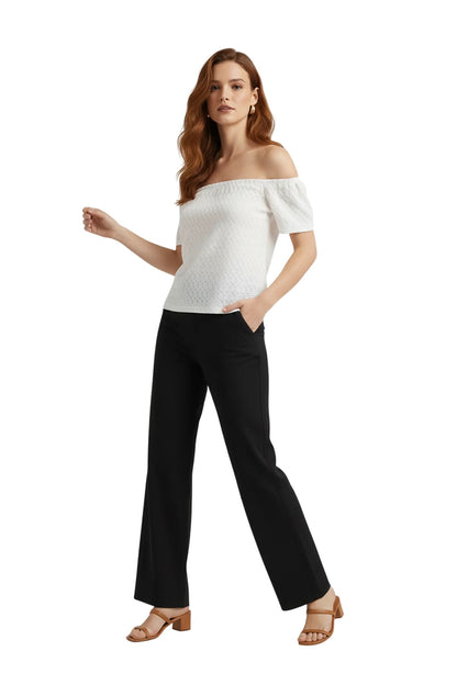 Boot-Ausschnitt Bluse