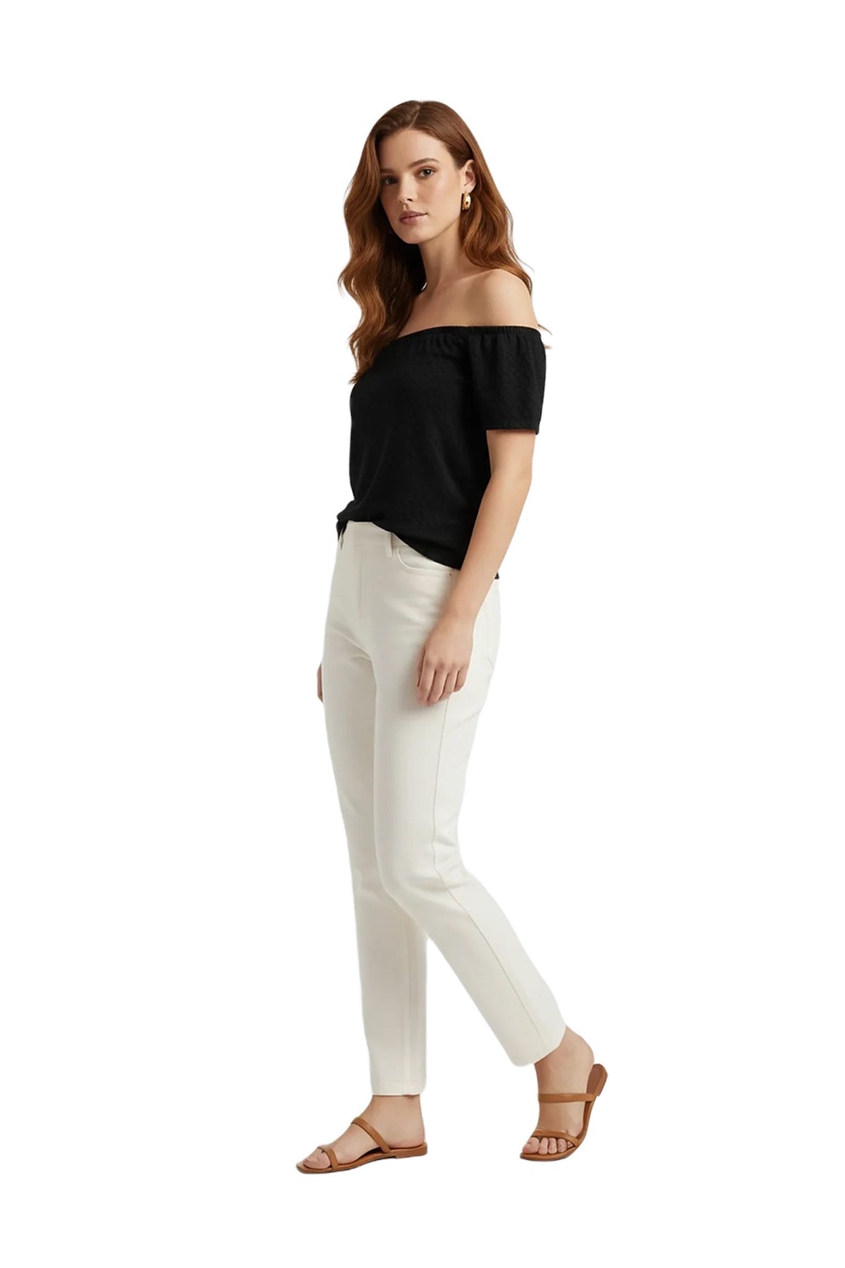 Boot-Ausschnitt Bluse