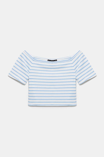 Gestreifte Crop-Bluse