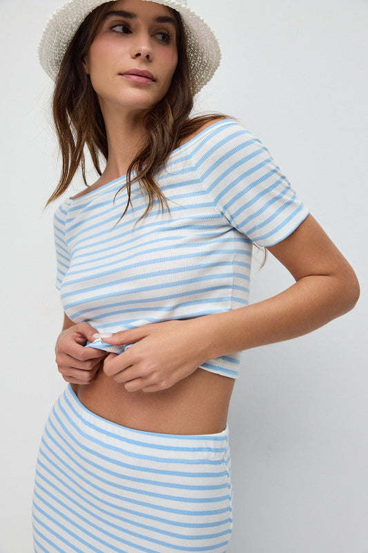 Gestreifte Crop-Bluse