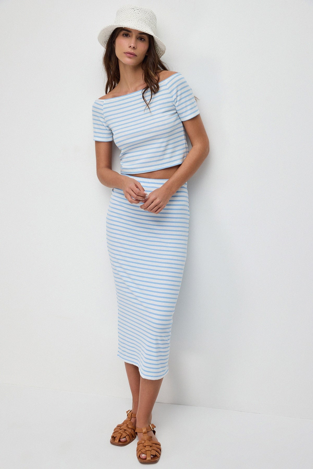 Gestreifte Crop-Bluse
