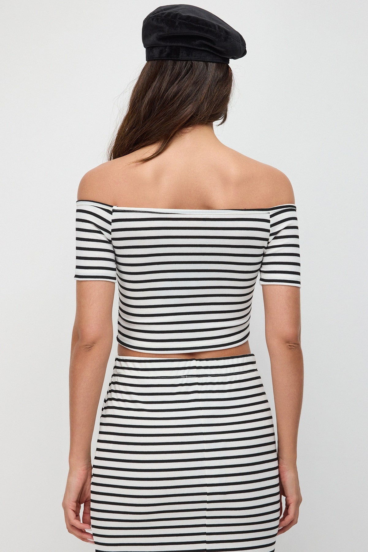 Gestreifte Crop-Bluse