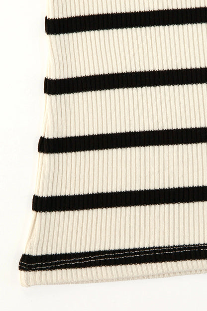 Bootsausschnitt Gestreiftes Kurzarm-Top