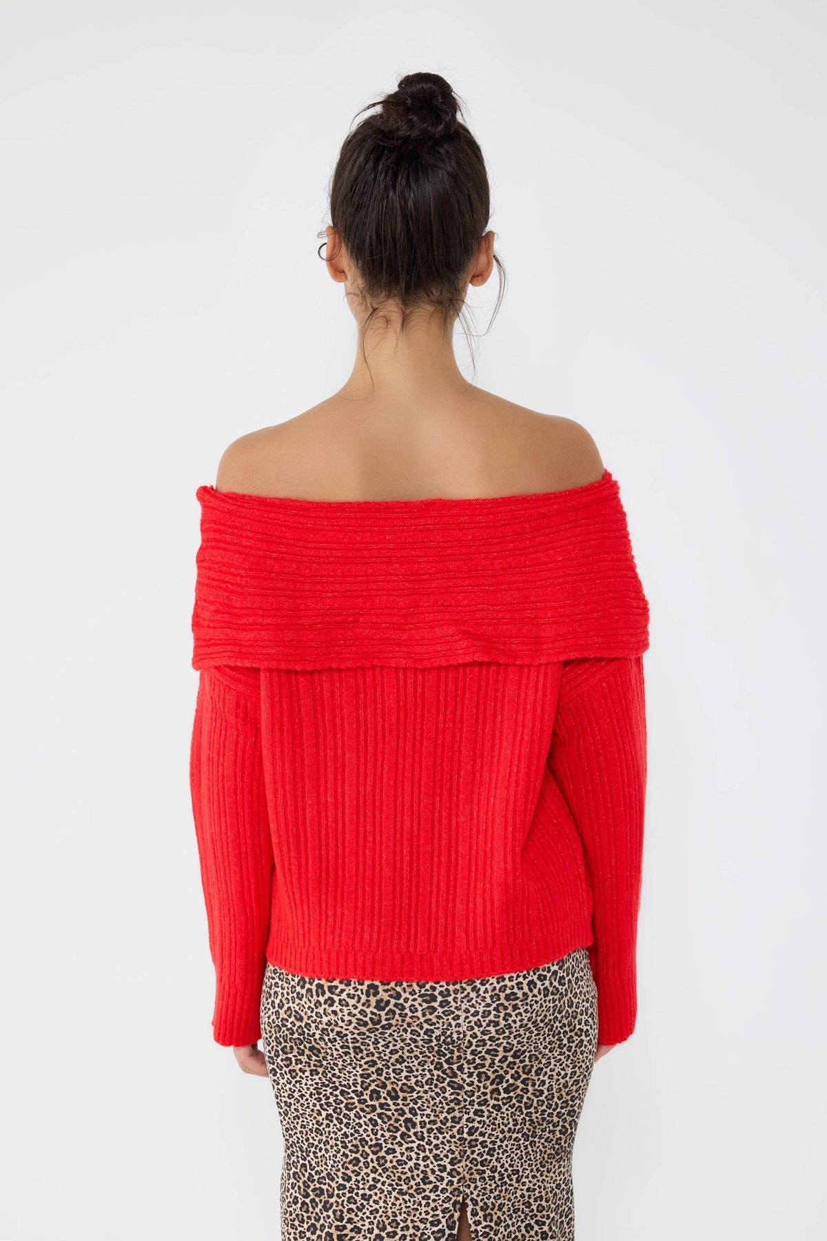 Strickpullover mit U-Boot-Ausschnitt