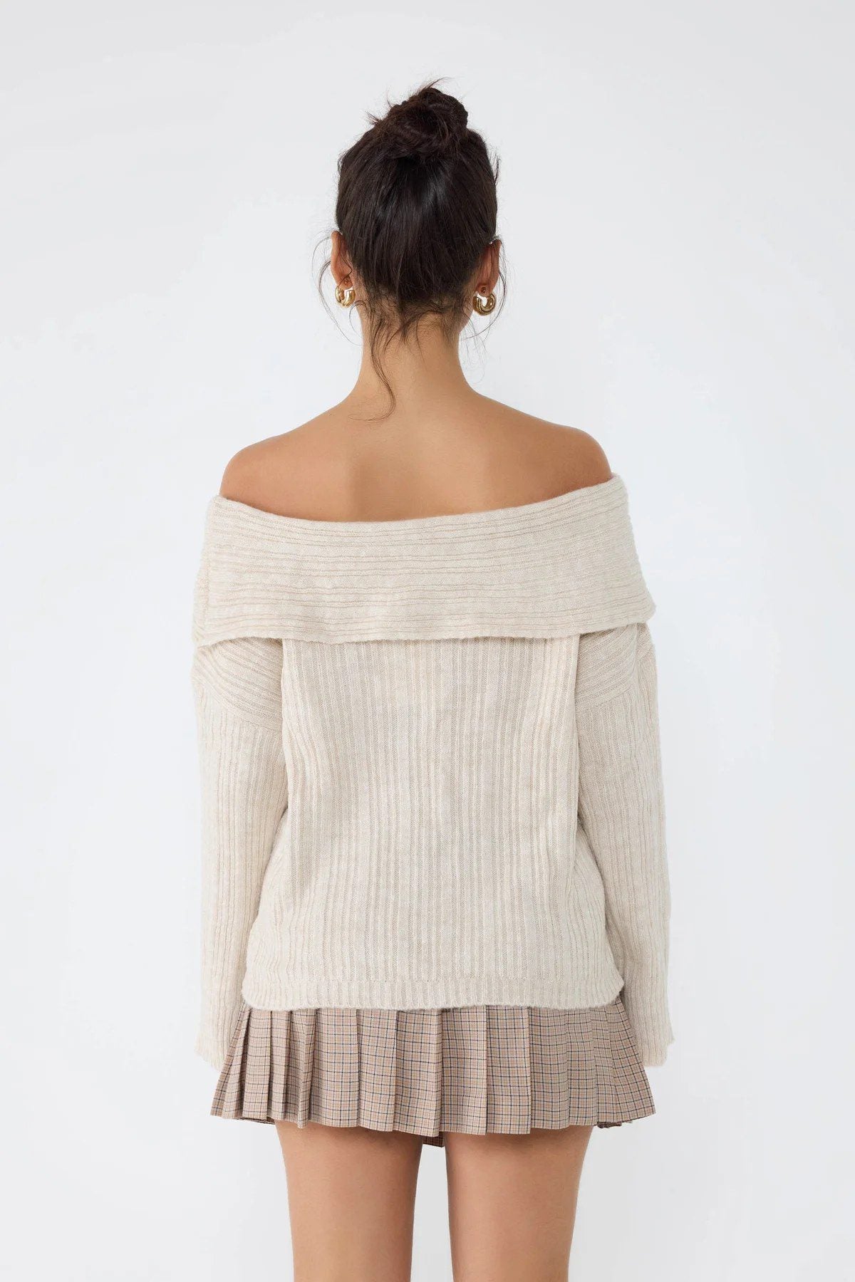 Strickpullover mit U-Boot-Ausschnitt